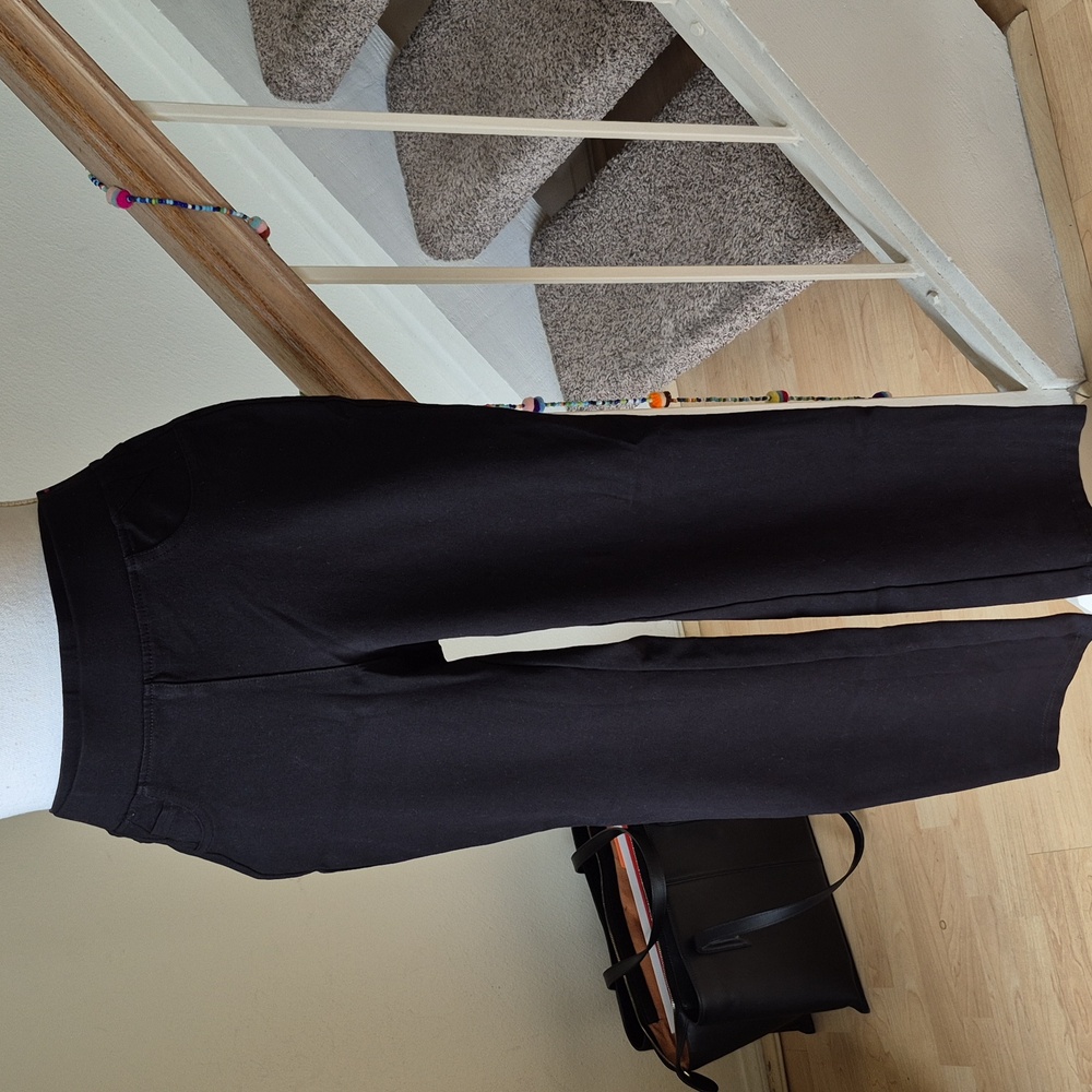 Black Thick Trousers Stretchy Material